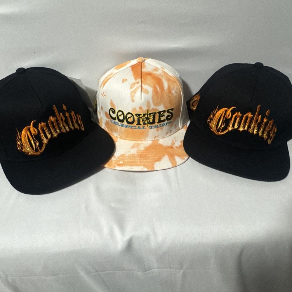 Cookies World On Fire Black Or Tie-dye Orange/White “coral” SnapBack Hats